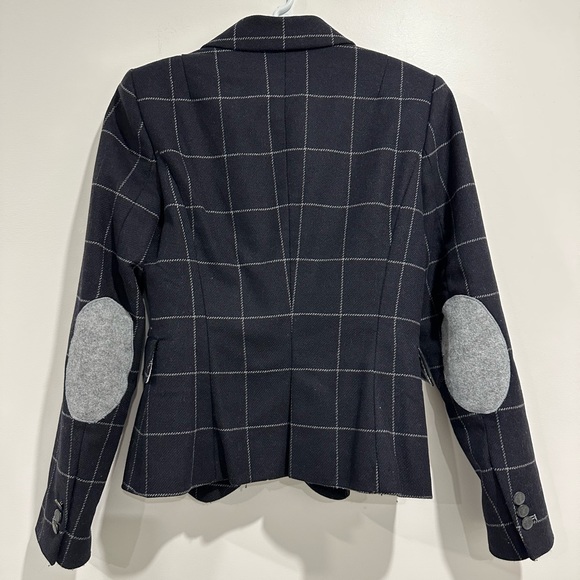 Zara Black with grey windowpane stripe blazer - Picture 2 of 10